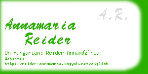 annamaria reider business card
